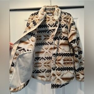 Columbia Women's Geometric Sherpa Jacket, Aztec Southwestern Zipper